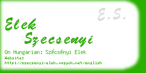 elek szecsenyi business card