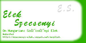 elek szecsenyi business card